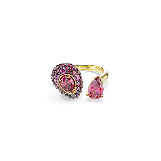 Anillo de cóctel Sublima, Talla pera, Rojo, Acabado en oro de 18 quilates