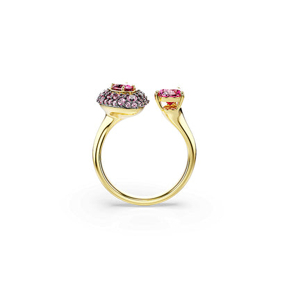 Anillo de cóctel Sublima, Talla pera, Rojo, Acabado en oro de 18 quilates