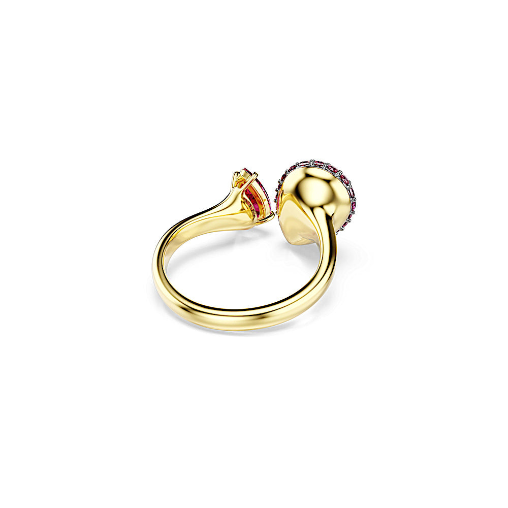 Anillo de cóctel Sublima, Talla pera, Rojo, Acabado en oro de 18 quilates
