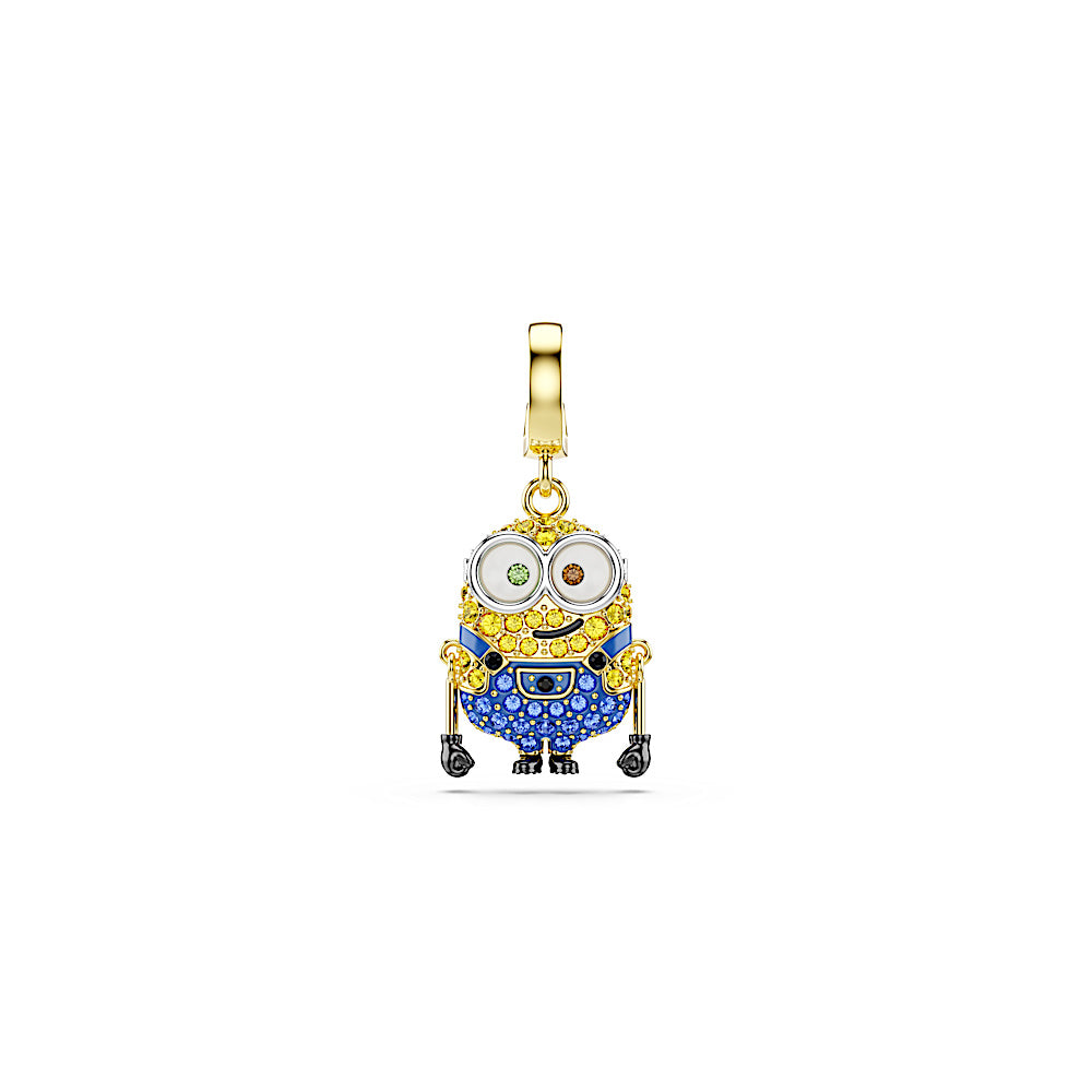Charm Minions Bob, Pavé, Multicolor, Baño tono oro