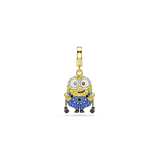 Charm Minions Bob, Pavé, Multicolor, Baño tono oro