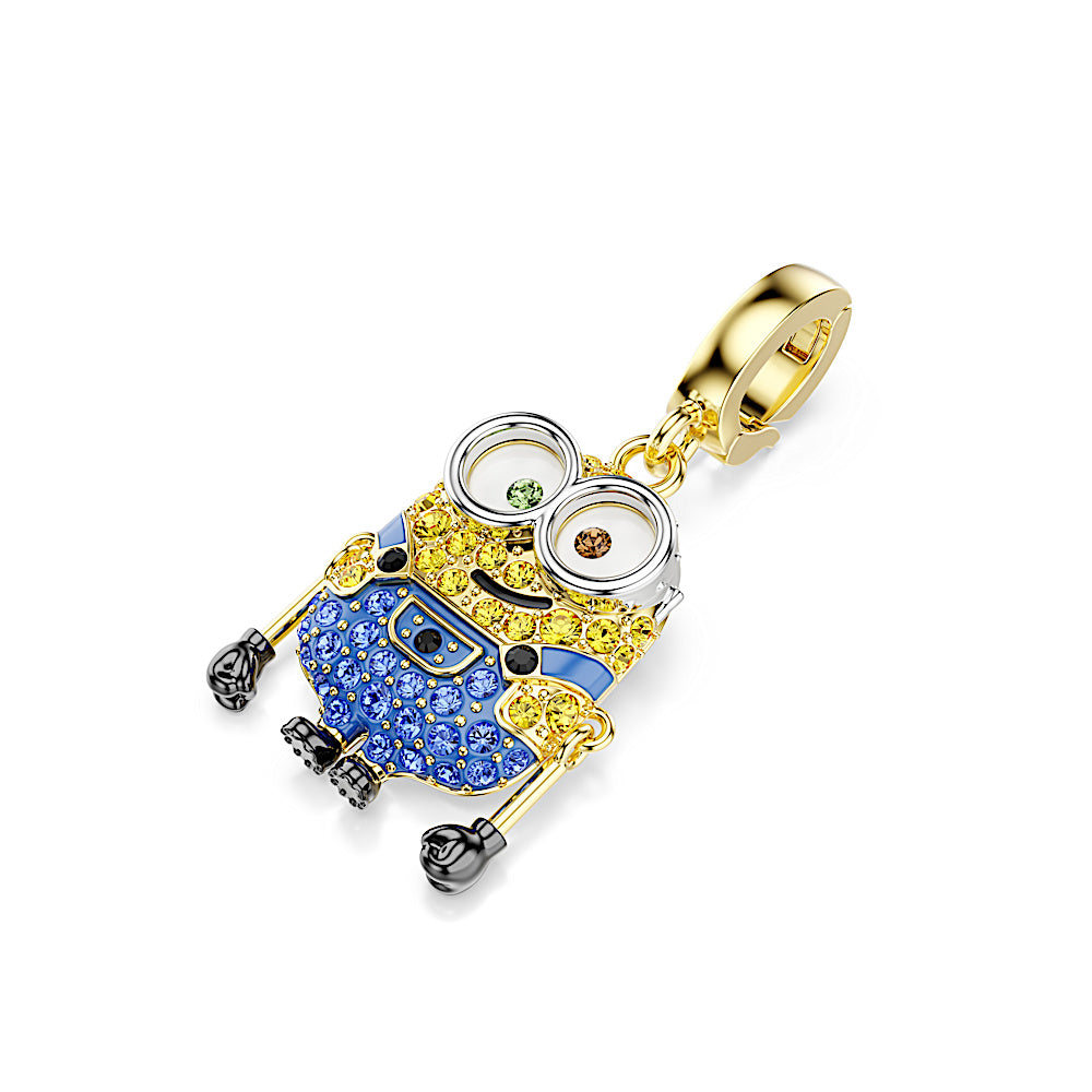 Charm Minions Bob, Pavé, Multicolor, Baño tono oro