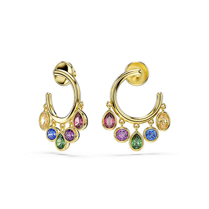 Pendientes de aro Imber, Tallas mixtas, Multicolores, Acabado en oro de 18 quilates