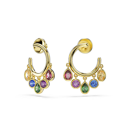Pendientes de aro Imber, Tallas mixtas, Multicolores, Acabado en oro de 18 quilates
