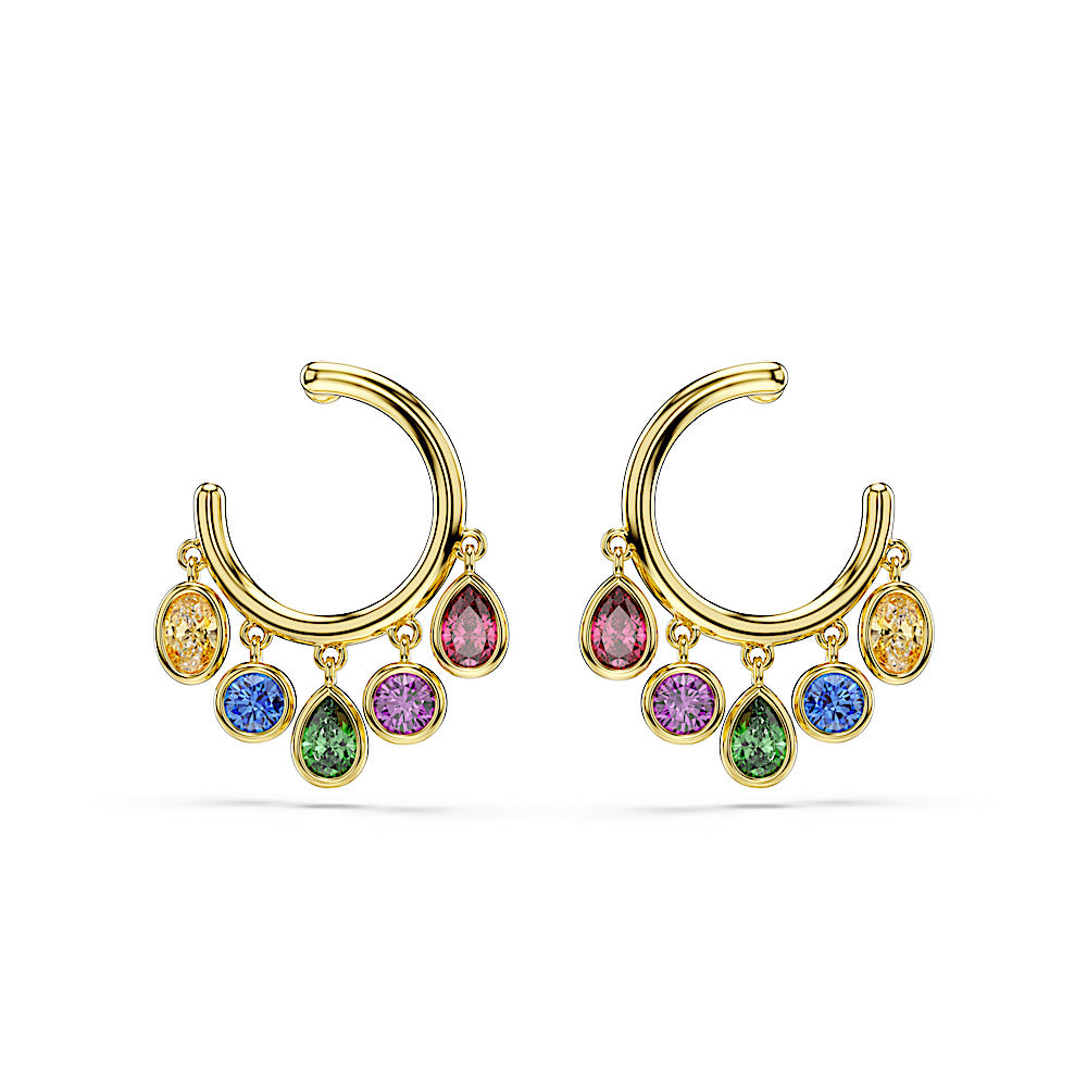 Pendientes de aro Imber, Tallas mixtas, Multicolores, Acabado en oro de 18 quilates