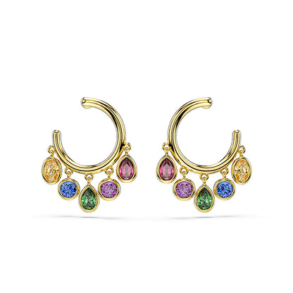 Pendientes de aro Imber, Tallas mixtas, Multicolores, Acabado en oro de 18 quilates