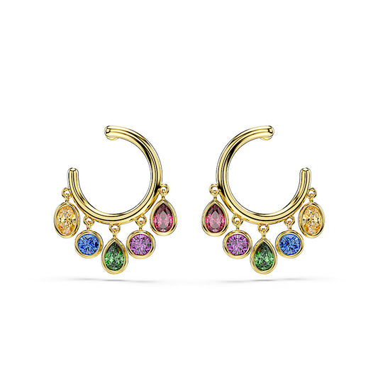 Pendientes de aro Imber, Tallas mixtas, Multicolores, Acabado en oro de 18 quilates