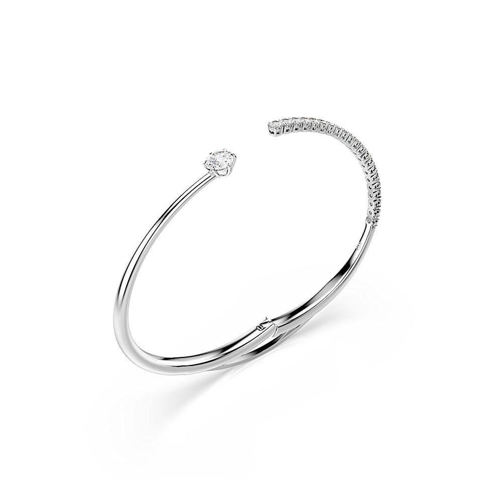Brazalete Matrix, Talla redonda, Blanco, Baño de rodio