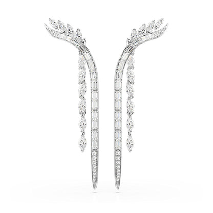 Pendientes Mesmera, Tallas mixtas, Blancos, Baño de rodio