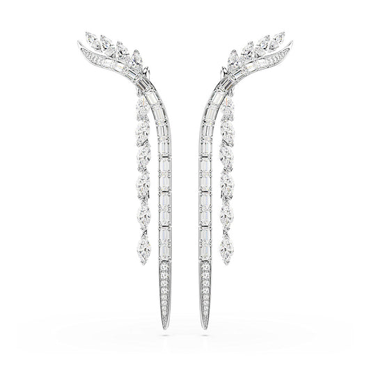 Pendientes Mesmera, Tallas mixtas, Blancos, Baño de rodio
