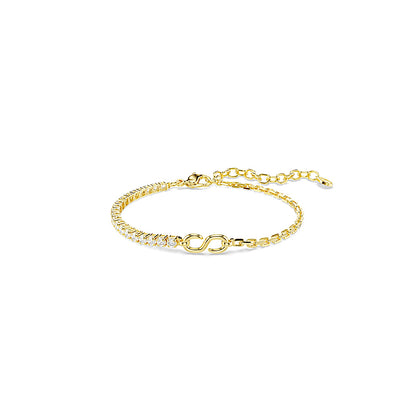Pulsera Matrix, Talla redonda, Blanca, Acabado en oro de 18 quilates