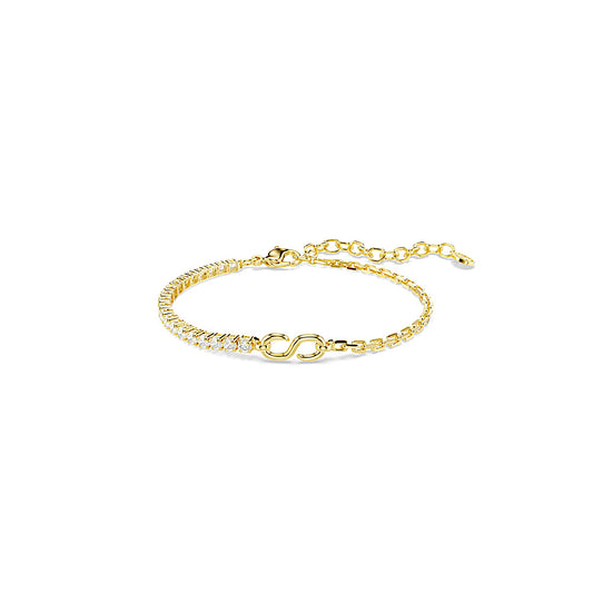 Pulsera Matrix, Talla redonda, Blanca, Acabado en oro de 18 quilates
