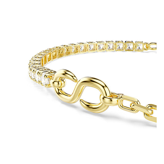 Pulsera Matrix, Talla redonda, Blanca, Acabado en oro de 18 quilates
