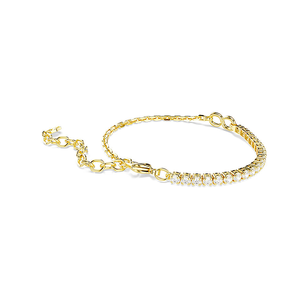Pulsera Matrix, Talla redonda, Blanca, Acabado en oro de 18 quilates