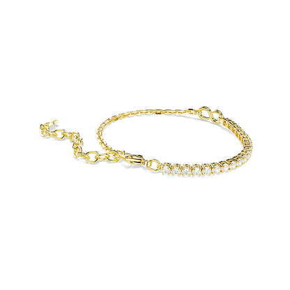 Pulsera Matrix, Talla redonda, Blanca, Acabado en oro de 18 quilates