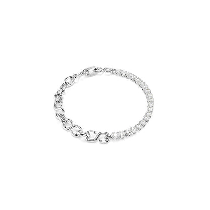 Pulsera Matrix, Talla redonda, Blanca, Baño de rodio