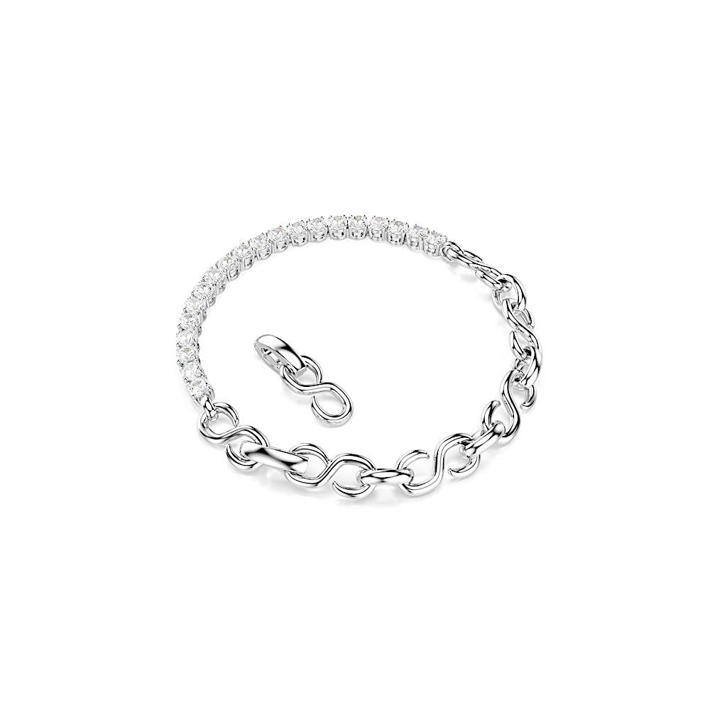 Pulsera Matrix, Talla redonda, Blanca, Baño de rodio