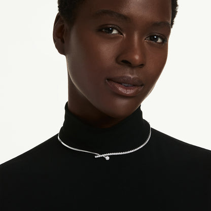 Collar Matrix, Talla redonda, Blanco, Baño de rodio