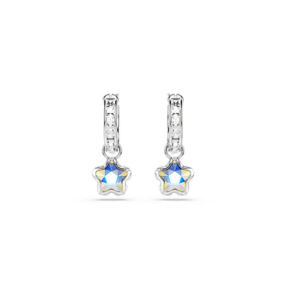 Pendientes Chroma, Tallas mixtas, Estrella, Blancos, Baño de rodio