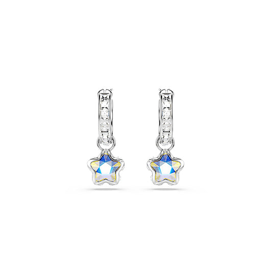 Pendientes Chroma, Tallas mixtas, Estrella, Blancos, Baño de rodio