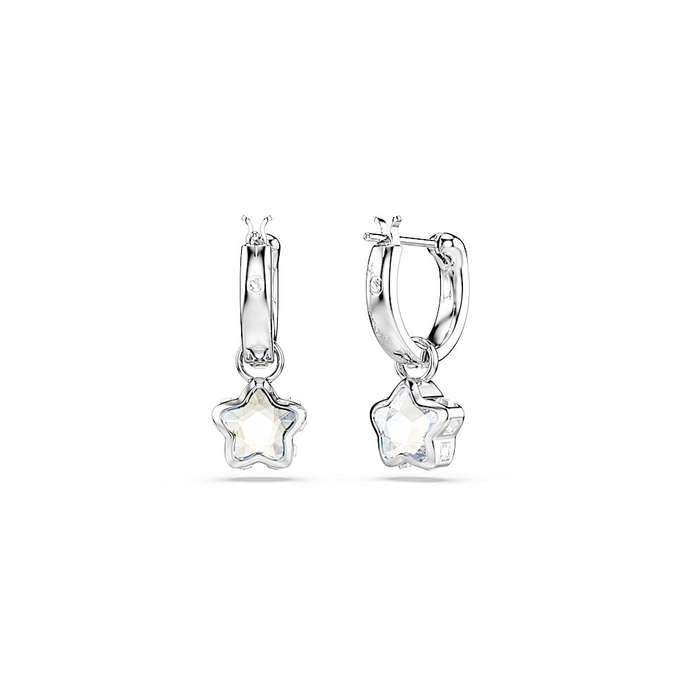 Pendientes Chroma, Tallas mixtas, Estrella, Blancos, Baño de rodio