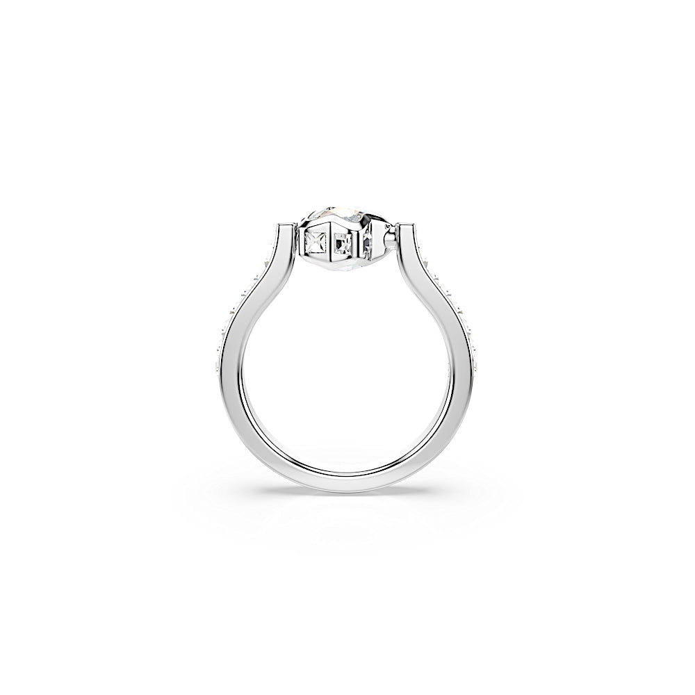 Anillo Chroma, Tallas mixtas, Estrella, Blanco, Baño de rodio