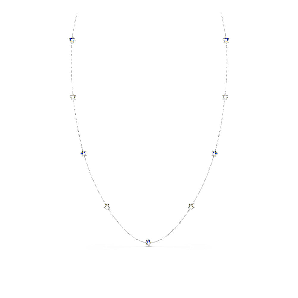 Collar Chroma, Estrella, Blanco, Baño de rodio