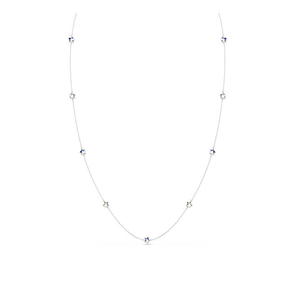 Collar Chroma, Estrella, Blanco, Baño de rodio