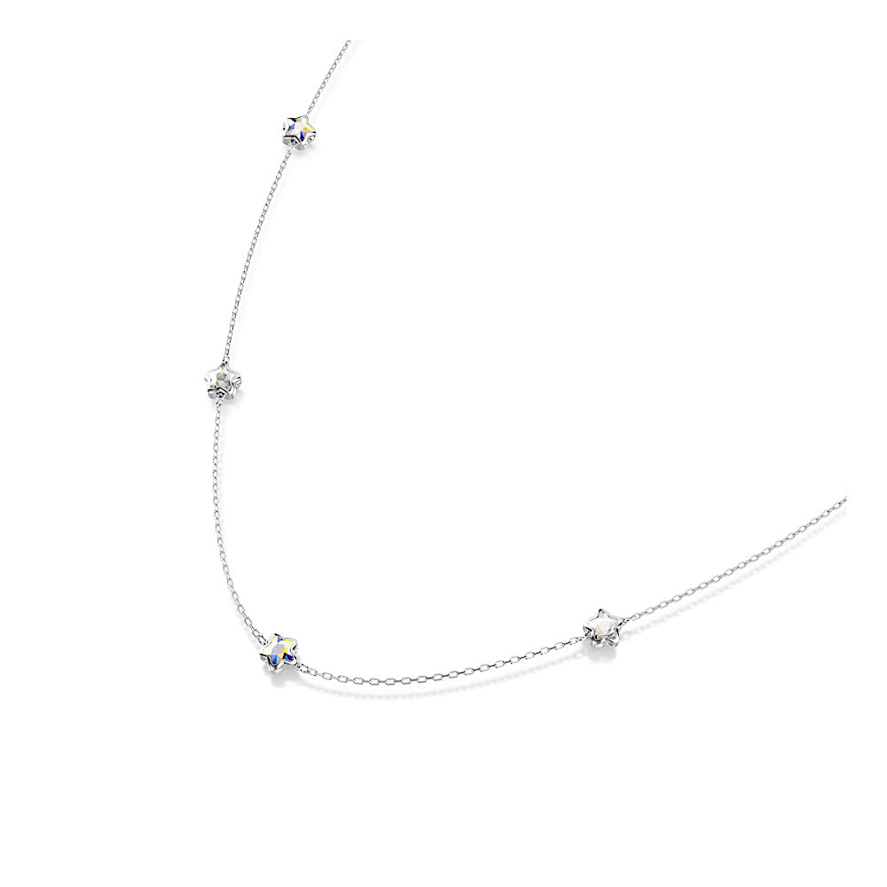 Collar Chroma, Estrella, Blanco, Baño de rodio