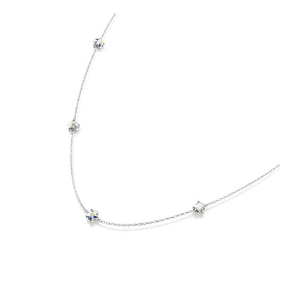 Collar Chroma, Estrella, Blanco, Baño de rodio