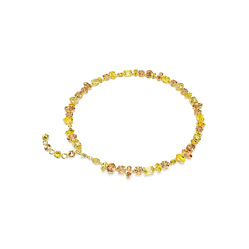 Collar Gema, Tallas mixtas, Amarillo, Acabado en oro de 18 quilates