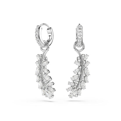 Pendientes Vienna, Tallas mixtas, Pluma, Blancos, Baño de rodio