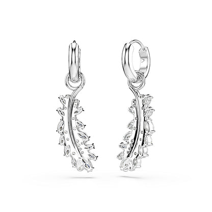 Pendientes Vienna, Tallas mixtas, Pluma, Blancos, Baño de rodio