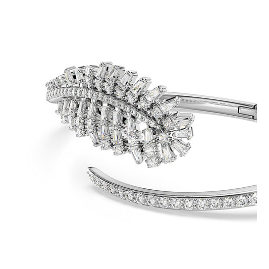 Brazalete Vienna, Tallas mixtas, Pluma, Blanco, Baño de rodio