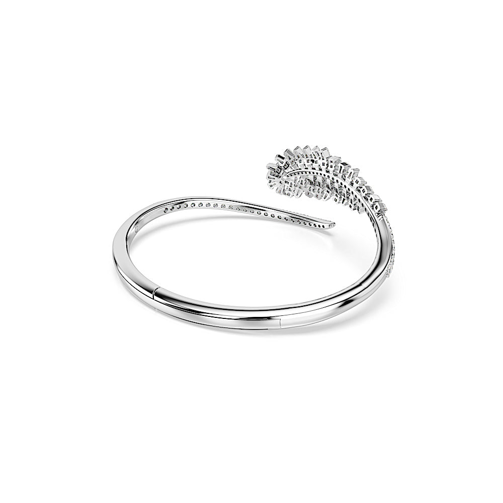 Brazalete Vienna, Tallas mixtas, Pluma, Blanco, Baño de rodio