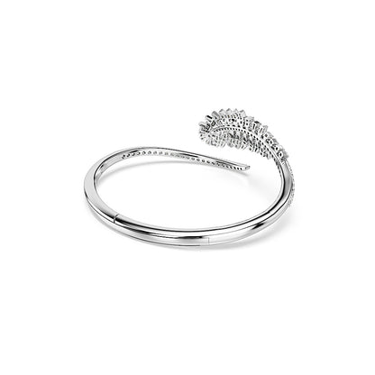 Brazalete Vienna, Tallas mixtas, Pluma, Blanco, Baño de rodio