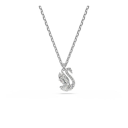 Colgante Swan, Tallas mixtas, Cisne, Blanco, Baño de rodio