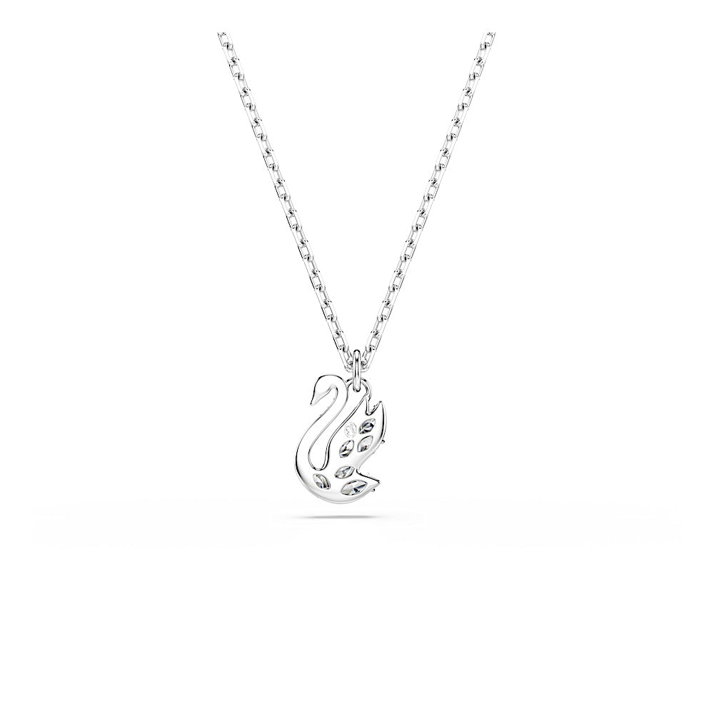Colgante Swan, Tallas mixtas, Cisne, Blanco, Baño de rodio