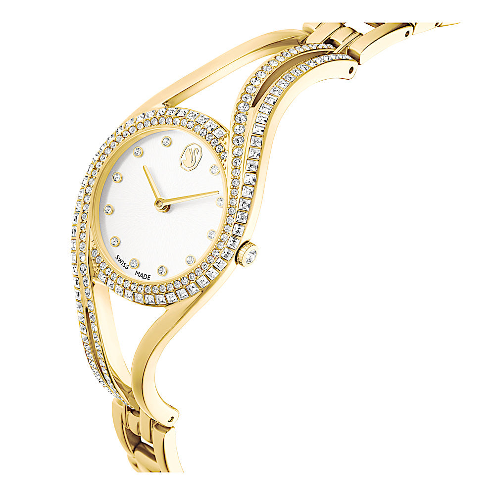 Reloj Hyperbola bangle, Fabricado en Suiza, Brazalete de metal, Tono dorado, Acabado tono oro