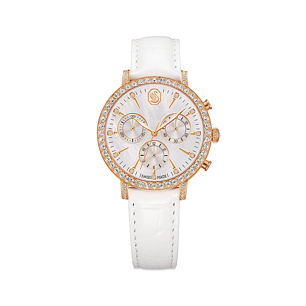 Reloj Matrix tennis chrono, Fabricado en Suiza, Correa de piel, Tono oro rosa, Acabado tono oro rosa