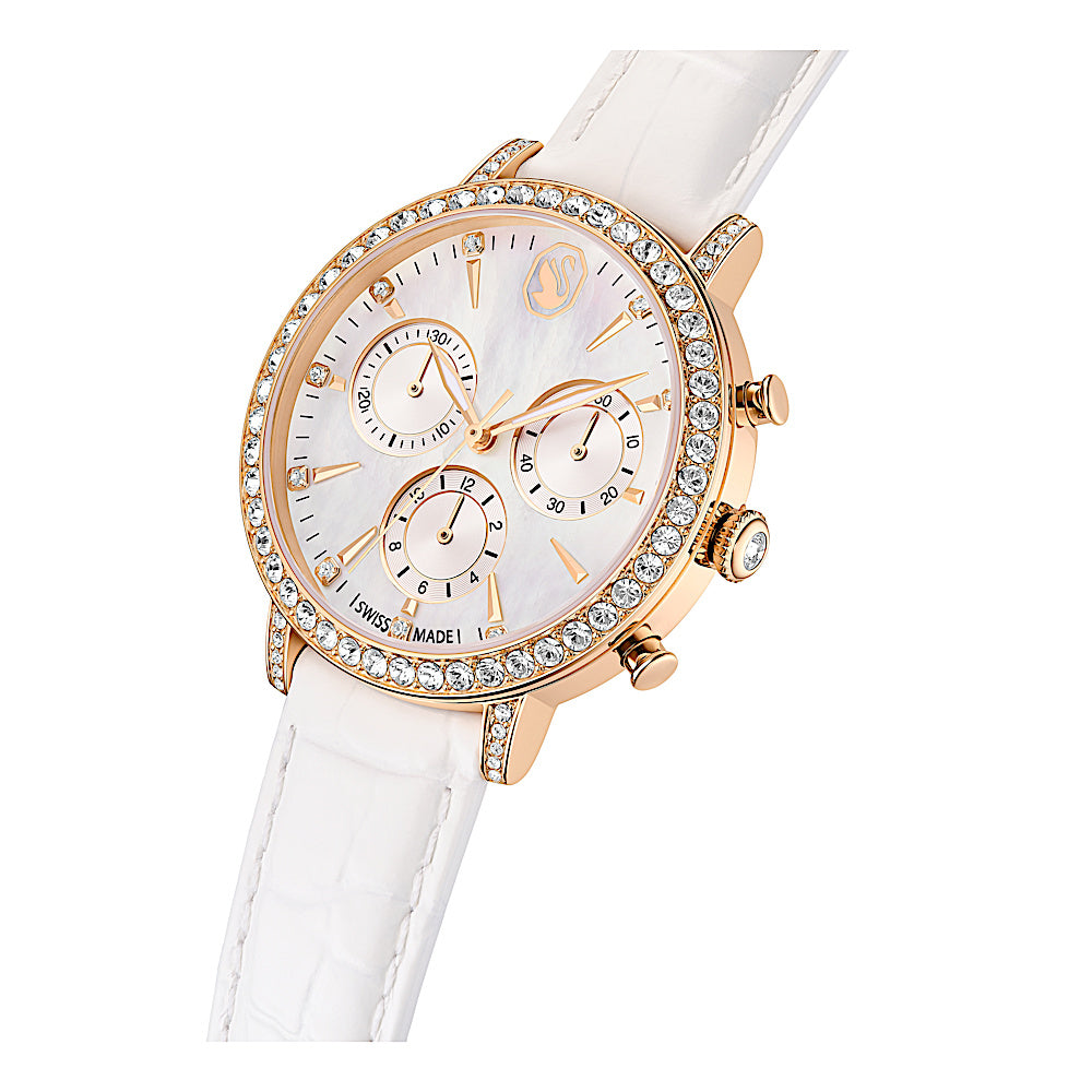 Reloj Matrix tennis chrono, Fabricado en Suiza, Correa de piel, Tono oro rosa, Acabado tono oro rosa