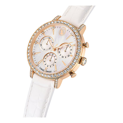 Reloj Matrix tennis chrono, Fabricado en Suiza, Correa de piel, Tono oro rosa, Acabado tono oro rosa