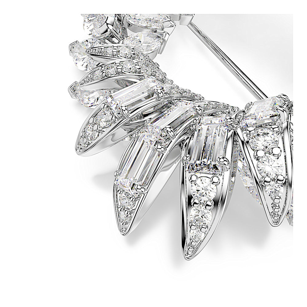 Broche Mesmera, Talla marquisa, Blanco, Baño de rodio