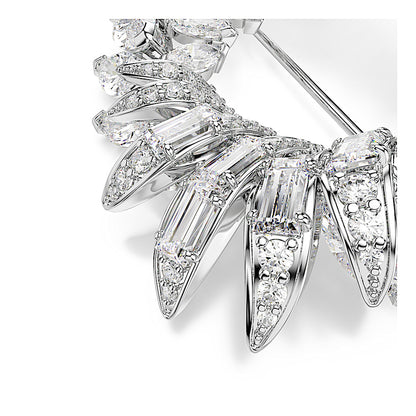 Broche Mesmera, Talla marquisa, Blanco, Baño de rodio