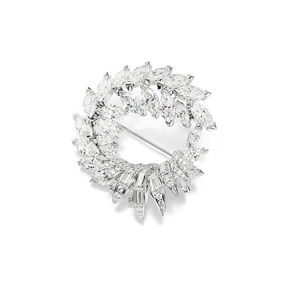 Broche Mesmera, Talla marquisa, Blanco, Baño de rodio