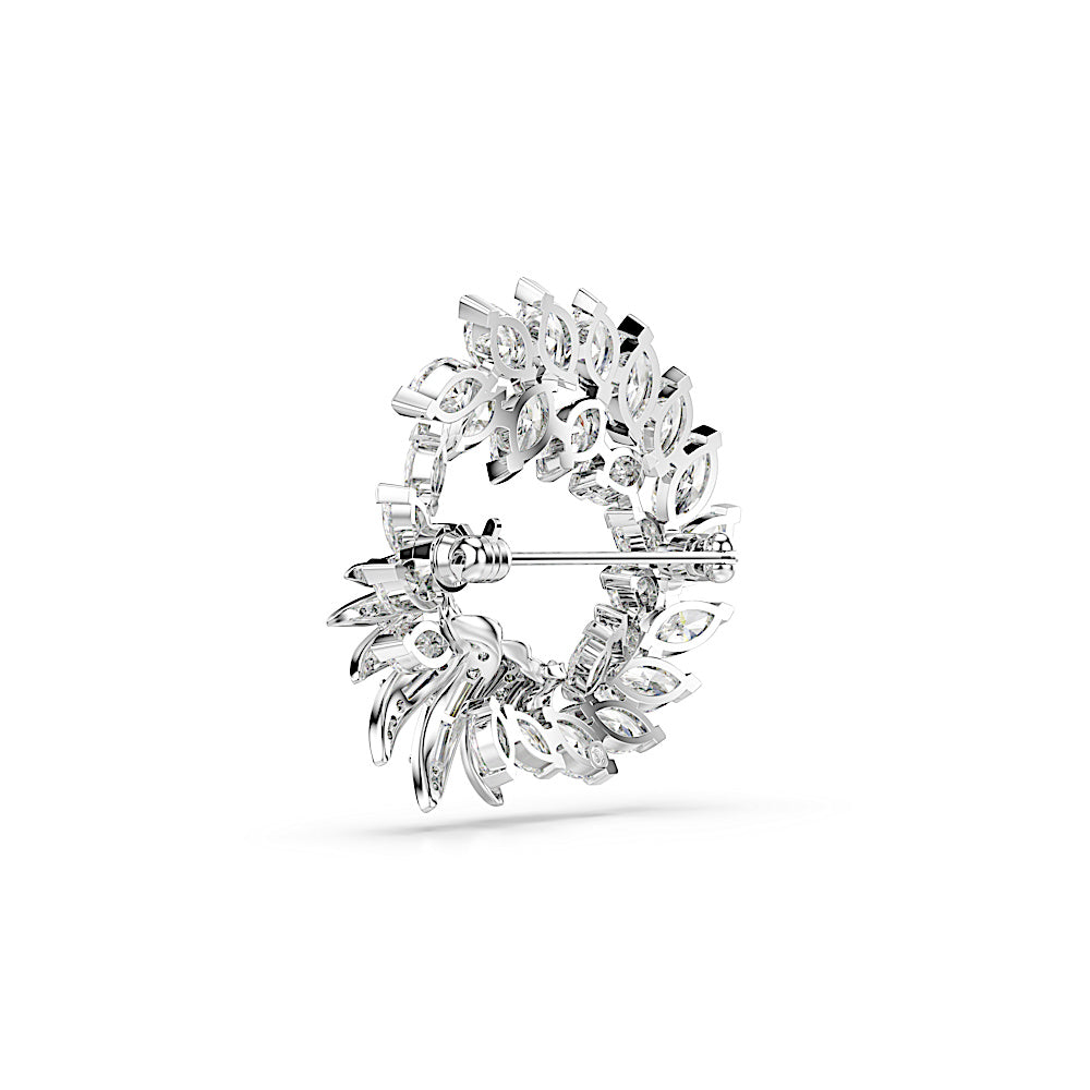 Broche Mesmera, Talla marquisa, Blanco, Baño de rodio