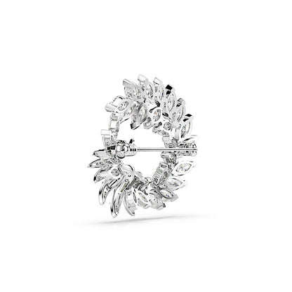 Broche Mesmera, Talla marquisa, Blanco, Baño de rodio