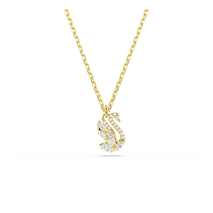 Colgante Swan, Tallas mixtas, Cisne, Blanco, Acabado en oro de 18 quilates