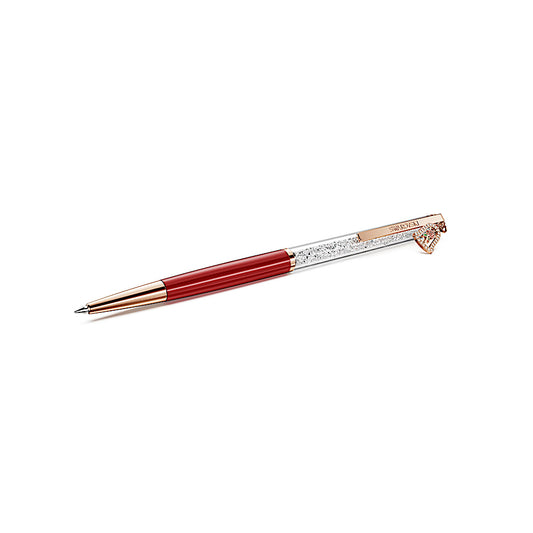 Bolígrafo Crystalline, Campana, Lacado rojo, baño en tono oro rosa