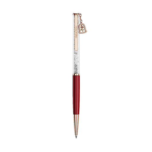 Bolígrafo Crystalline, Campana, Lacado rojo, baño en tono oro rosa